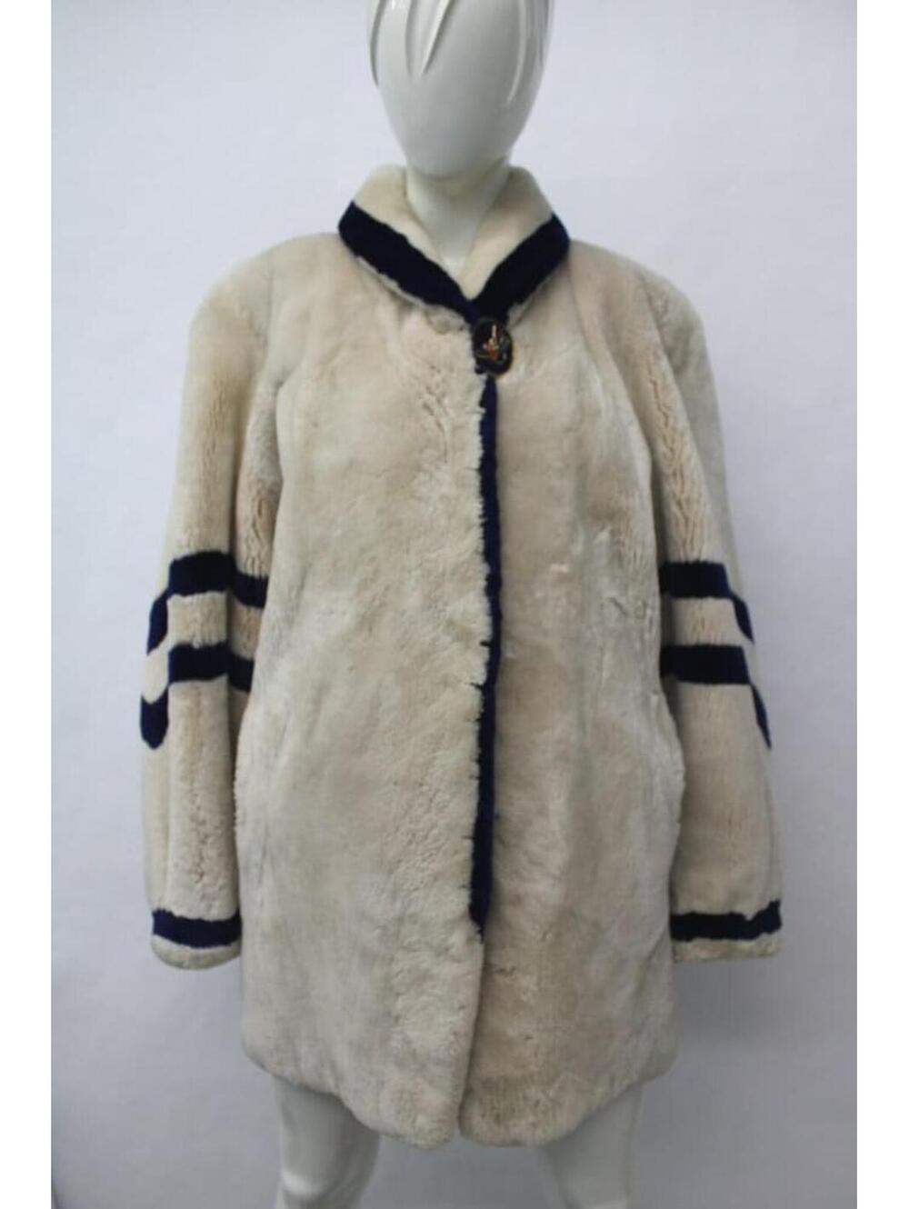 Excellent Beige Sheared Beaver Fur Coat Jacket Women Woman Size 6-8 Small-Medium